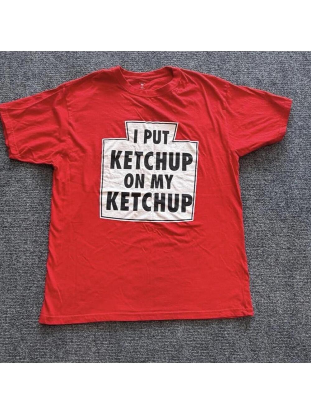 Funny ketchup unisex red tshirt large